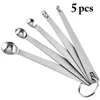 Outils de mesure s cuisine 5pcs / set tailles d'assaisonnement cuillère en acier inoxydable café multiples