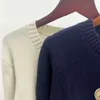 女性用セーター秋冬新しいLF刺繍ホットダイヤモンドサングラスリトルベアカシミアセーター丸い首長袖ルーズニットウェア