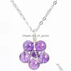 Pendant Necklaces Natural Crystal Rough Round Beads Stone Necklace Star Beaded Flower Gemstone Pendants For Drop Delivery Je Dhgarden Dhgta