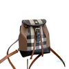 Liten check ryggsäck dragkropp crossbody väska damer axel handväskor äkta läder lång remm magnetisk spänne täckning