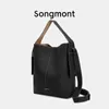 Songmont Full Pitot Bag Large Designer Bucket 2024 Autumn Winter Nieuwe Cowhide Commuter Single Schouder Denim Handtassen Women Tassen 231228