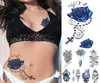 Waterproof Temporary Tattoo Sticker Blue Rose Peony Flowers Flash Tattoos Cross Rosary Body Art Arm Fake Sleeve Tatoo Women Men7862525