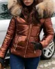 Dames Trenchcoats 2023 Kap Effen Kleur Bont Capuchon Herfst Winter Katoen Gewatteerde Dons Korte Parka Jas Mode Casual