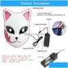 DEMON Slayer Tanjirou Party Mask Mascarilla Makomo Cosplay Masches Halloween Costume Mascaras Dropse Delivery Dh7gz Dh7gz