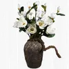 Fiori decorativi 4 teste Pu Simulazione Fiore Matrimonio Decorazione domestica Pianta artificiale Magnolia Pavimento Festa finta