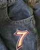 JNCO хип-хоп узор вышивка мешковатые джинсы женские винтажные прямые широкие брюки с высокой талией модная мужская уличная одежда 231228
