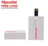 10PCSLOT 사용자 정의 로고 USB 20 플래시 드라이브 4GB 16GB 32GB 64GB 펜 드라이브 비즈니스 선물 스틱 신용 펜 드라이브 5131148