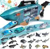 Jouets de requin avec musique led, camion d'animaux de l'océan, 2 pièces, camions jouets, 18 pièces, animaux de mer pour enfants, 231227