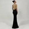 Casual Kleider Schwarz Kleid Frauen Mesh Backless Sheer Sexy Outfits Maxi Sommer Bodycon 2023 Elegante Vestidos Damen Y2k Kleidung