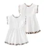 Summer Baby Girls Princess Dresses Cotton Kids Zipper Short Sleeve Dress Cute Girl Plaid Skirt Clothes2166271