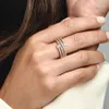 100% стерлингового серебра 925 пробы, тройное спиральное кольцо для женщин, свадебные обручальные кольца, модные ювелирные изделия, аксессуары296y