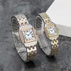 Fashion couple watches are made of high quality imported stainless steel quartz ladies elegant noble diamond table 50 meters water224d