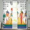 Symbool Streep Menselijk Dierenkop Zon Egypte Voile Vitrages Woonkamer Raam Tule Gordijn Keuken Slaapkamer Home Decor 231227