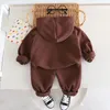 Frühlingsherbst Herbst Kleinkind Boy 2pcs Kleidung Set Kaninchenbrief Pullover Hoodie Solid Sweatpant Young Kid Boy Outfit Baby Boy Tracksuit 231227