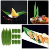 Conjuntos de vajillas 100 PCS Accesorios de restaurante japonés Bandeja Plato de sushi Adorno Mat Hojas Plato frío Hoja falsa