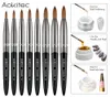 Aokitec Kolinsky Acrylic Nail Brush 1st Black UV Gel Polish Nails Art Extension Builder Pen Ritning Borstar för Manicure Tool3543487