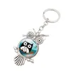 Porte-clés Mise à jour Antique Sier Hibou Forme Verre Cabochon Porte-clés Porte-clés Porte-clés Sac Suspend Bijoux De Mode Will Et Drop Del Dhgarden Dhl8A