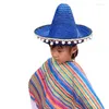 Wide Brim Hats Sombrero Straw Hat Mexicans Party Cap Po Props DiaDeMuertos Festival Sun