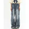 Damen Vintage Cargo Koreaanse Y2k Baggy Mit Weitem Bein Haruku Jahre Streetwear bergroe Jeans Hose Sommer