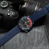 Horlogebanden Zachte Siliconen Sport Band 20mm 22mm Rubber Duiken Waterdichte Band Voor Mannen Blauw Zwart Vervanging Horlogeband # E