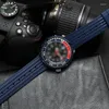 Titta på band Soft Silicone Sport Strap 20mm 22mm gummi dykning Vattentät band för män Blue Black Replacement Watchband #e