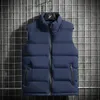 Mens Vest 재킷 따뜻한 소매 범위 재킷 방수 지퍼 코트 스탠드 업 칼라 캐주얼 양토 코트 브랜드 의류 겨울 가을 231227