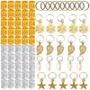 Hårklipp 80st/ställ in guldfärgflätor Justerbar cirkel Wrap -fläta pärlor Fashion Smycken för tillbehör Partihandel