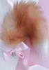 40cm16quot Real Crystal Fox Fur Tail Plug Acero inoxidable Adulto Divertido Sexual Anal Butt Cosplay Toy1776080