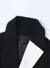 EAM женский черно-белый элегантный пиджак с цветными блоками, куртка с длинными рукавами и лацканами, мода весна-осень 2024 1DF076201 231225