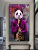 Laissez votre succès faire du bruit Affiches et impressions Graffiti Art Toile Peintures Abstrait Panda Mur Art Photos pour Salon 2451980
