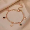 Charm Bracelets Damen Lucky Vier-Blatt Clover Titanium Bracelet Girlfriends Student Temperament Koreanisch Einfaches Geschenk Casual Je320k