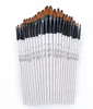 12 stuks nylon haar houten handvat aquarel kwast pennenset voor leren doe-het-zelf olie acryl schilderen kunst penselen benodigdheden make-up9689016