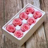 Fleurs décoratives 8 pièces, matériel de fleur de vie éternelle, boîte-cadeau, Rose immortelle séchée, tête artificielle préservée, artisanat de bricolage