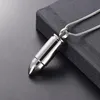 Top Polishing Bullet Urn Ash Holder Keepsake Jewelry Men Women Necklace Stainless Steel Cremation Pendants and Charms265V