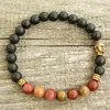 SN0247 Pulsero de diseño de yoga de diseño popular Buddha Buddha Picasso Jasper Pulsera Men Beade Pulsera de yoga Joyería 273N