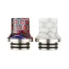 2 Styles Epoxy Harts Flat Mouth Drip Tip Snake Skin Grid Cobra Wave Wide Bore fyrkantigt munstycke för 510 810 tråd ZZ