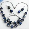 1SET FASHIONS LAPIS LAZULI BAGL BEADS BRACTER SERNGSERGS