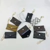 Luxury Designers Keychain Wallet Luxury Women Men Designer Mini Wallets Fashion Leather Pouch Keyrings Brand Credit Card Holder Coin Purse Wallet Keychain J12055