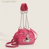 Designer Viviane Westwoods Borsa Viviennewestwood Nuova nicchia Borsa da donna di fascia alta con catena portatile Saturn Mini Borsa a tracolla Casual in rilievo