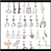 Bell Rings Wholes 20Pcs Mix Style Belly Button Body Piercing Dangle Navel Ring Beach Jewelry Cluic243S