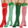 Chaussettes de noël pour femmes, au-dessus des genoux, cuisses, chaussettes chaudes, jambières hautes, pour usage quotidien, fête de noël, Cosplay