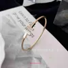 Luxurys Designers bracelet Tifannissm Women Charm V Gold High Edition Double T Fritillaria Open Bracelet Grade Turquoise Diamond With Original Box