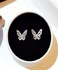 Super Glittering new ins fashion luxury designer diamond zircon lovely beautiful butterfly stud earrings for woman girls1772565