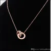 Nieuwe titanium staal Rose Diamond Rome digitale korte ketting met dubbele knop337T