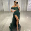 Sexy Green Evening Controse sukienka 2024 Off ramy muł błyszcząca syrena cekiny oficjalne suknie na imprezę vestidos de Feast Robe de Soiree