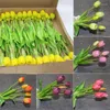 Flores decorativas 5 pçs tulipa flor artificial buquê de toque real falso para decoração de casamento casa decoração de jardim presente