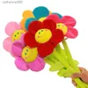 Animais de pelúcia de pelúcia dos desenhos animados boneca de flor de sol de pelúcia com hastes dobráveis sorriso rosto brinquedo de pelúcia decoração de casa crianças meninas adorável buquê de pelúcia presentel231228