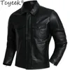 Top Short Layer Cowhide Jackets Man Fall Slim Genuine Leather Motorcycle Jacket Men Clothing S-6XL Trendy Special Offer 231228