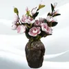 Kwiaty dekoracyjne 4 głowa symulacja kwiat kwiat Wedding Dekoracja Dekoracja sztuczna magnolia roślinna podłoga sztuczna impreza