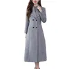 Sonbahar Kış Kadın Moda Uzun Ceket Sıcak Saf Renk Pocket bayanlar ile Giyim Kadınlar İçin Yüksek Kaliteli Gevşek Giysiler 231227